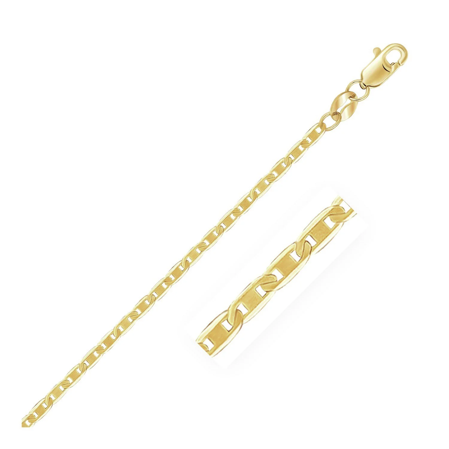 10k Yellow Gold Mariner Link Chain 1.7mm 16 in