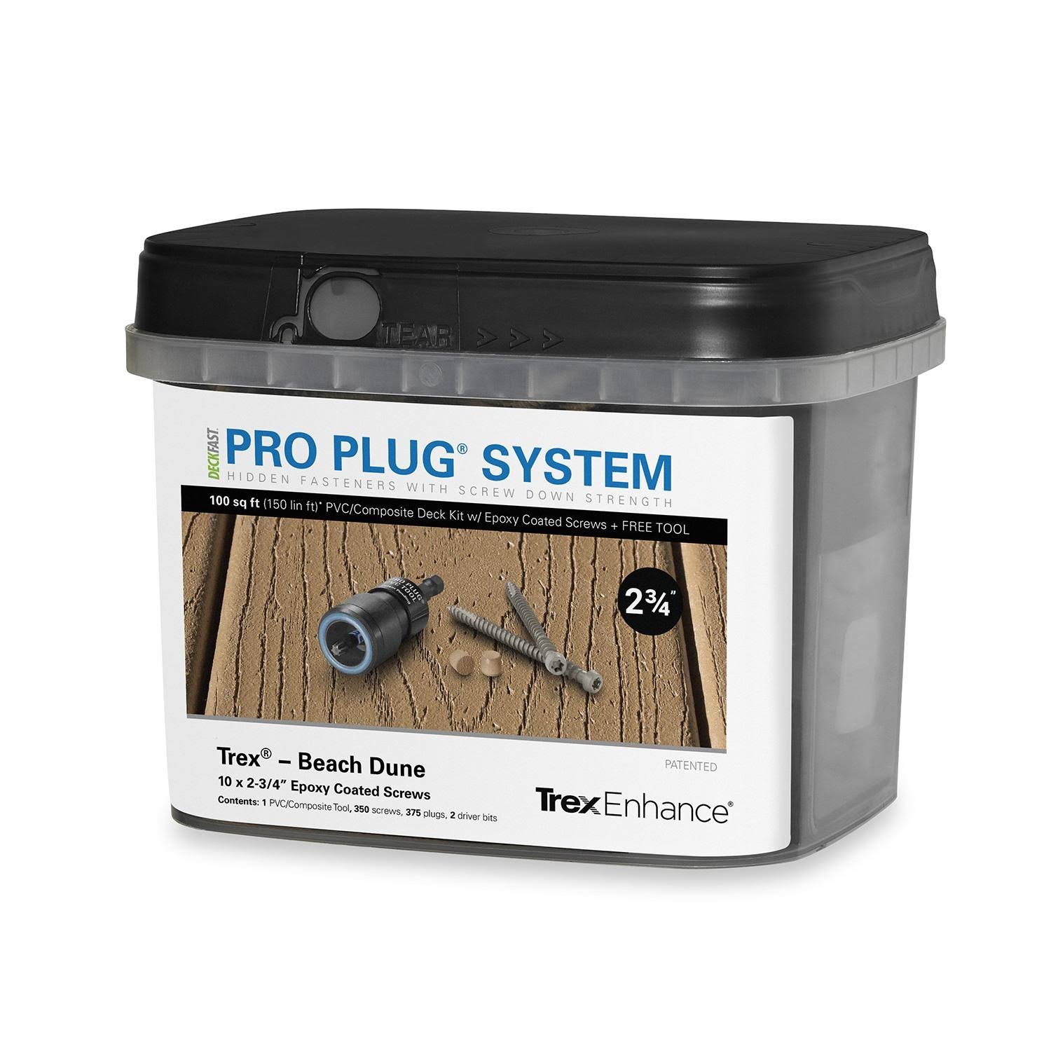 Starborn Industries Pro Plug System for Trex Decking - 100 Square Feet - Epoxy Coated Carbon Steel - #10 x 2-3/4x22 - Trex Selec