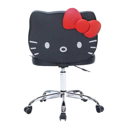 Impressions Vanity Hello Kitty Kawaii Swivel Vanity Chair for Makeup Room, Adjustable Height Cute Desk Chair with Wheels Rolling
