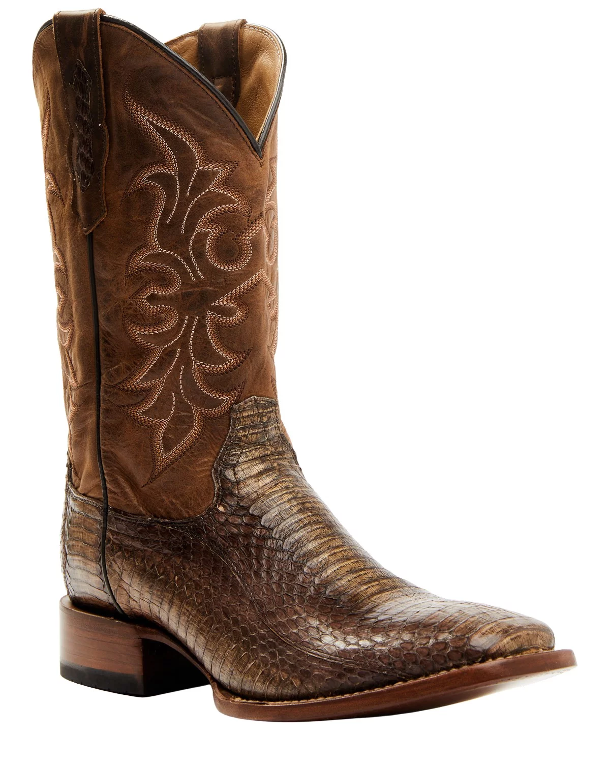 Cody James Men's Cobra Exotic Western Boot Broad Square Toe Brown 8.5 D(M) US - Curated Treasures Market