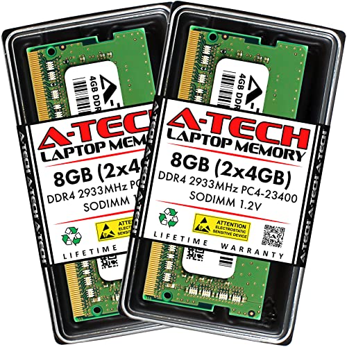A-Tech 128GB Kit (4x32GB) DDR4 2933MHz PC4-23400 (PC4-2933Y) CL21 SODIMM 2Rx8 1.2V Non-ECC SO-DIMM 260-Pin Laptop
