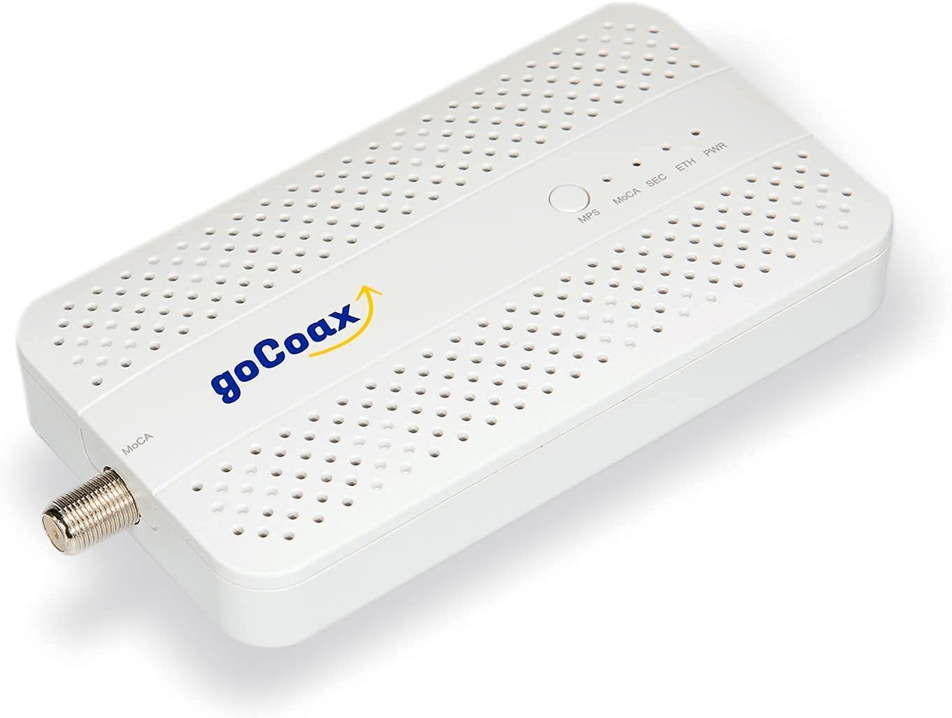 goCoax MoCA 2.5 Adapter with 2.5GbE Ethernet Port. MoCA 2.5. 1x 2.5GbE Port. Provide 2.5Gbps Bandwidth with existing coaxial Cables. White(Single