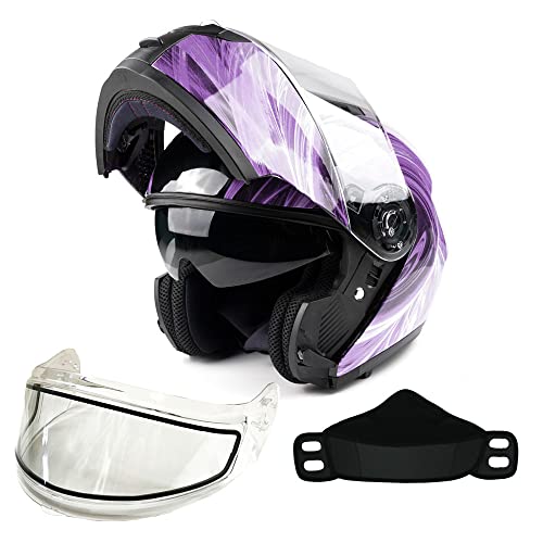 Adult Dual Lens (not Heated) Modular Snowmobile Helmet DOT Full Face Flip-up Typhoon TH158