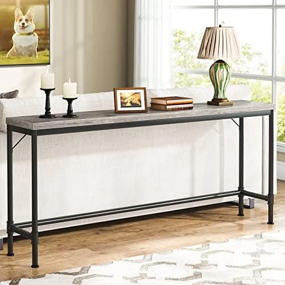 NTTBOBOEC 70.9 Inch Extra Long Console Table  Narrow Sofa Table Behind Couch  Rustic Entryway Hallway Table Industrial Height  Table for Living Room