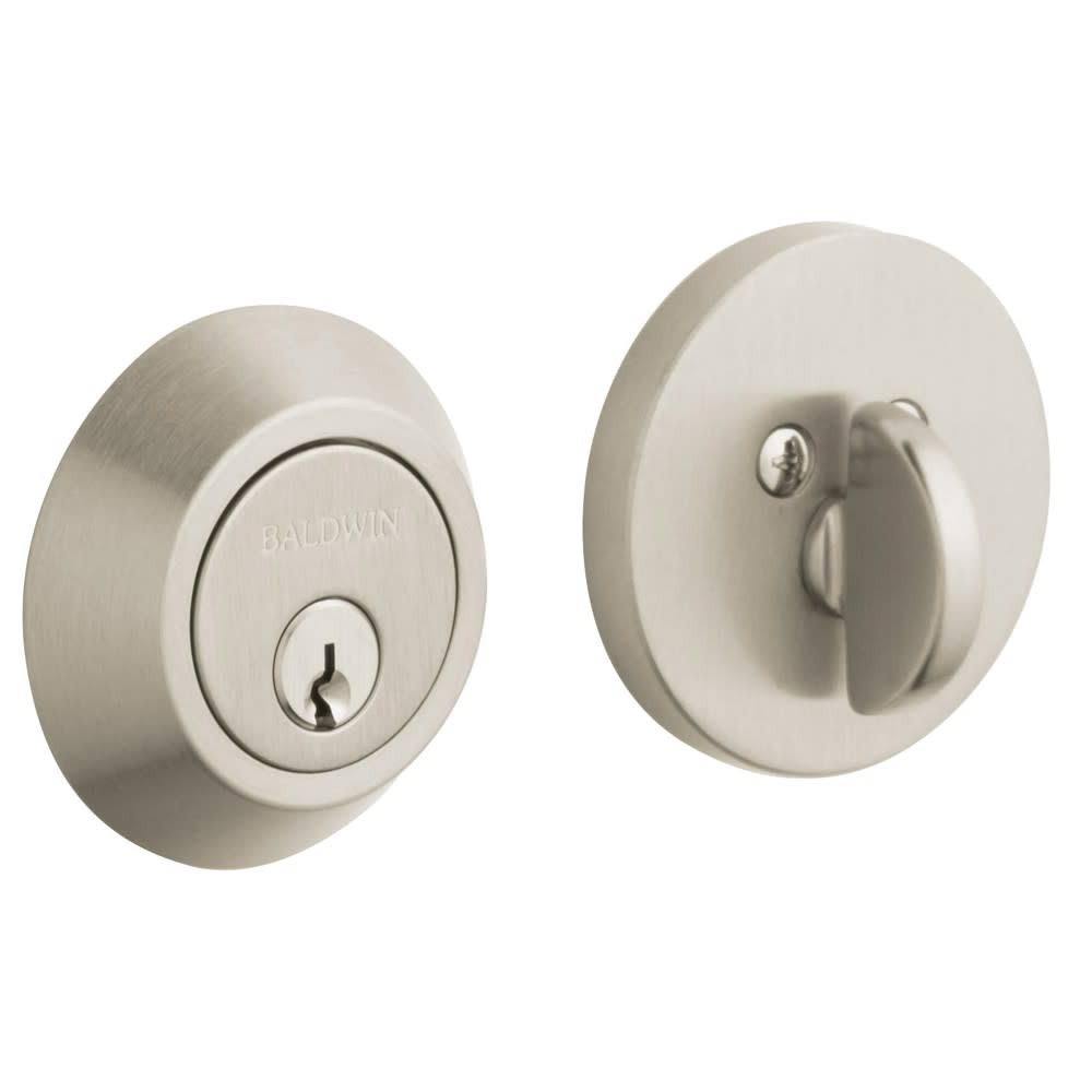 Baldwin 8241056 Lifetime Satin Nickel Contemporary Single Cylinder Deadbolt
