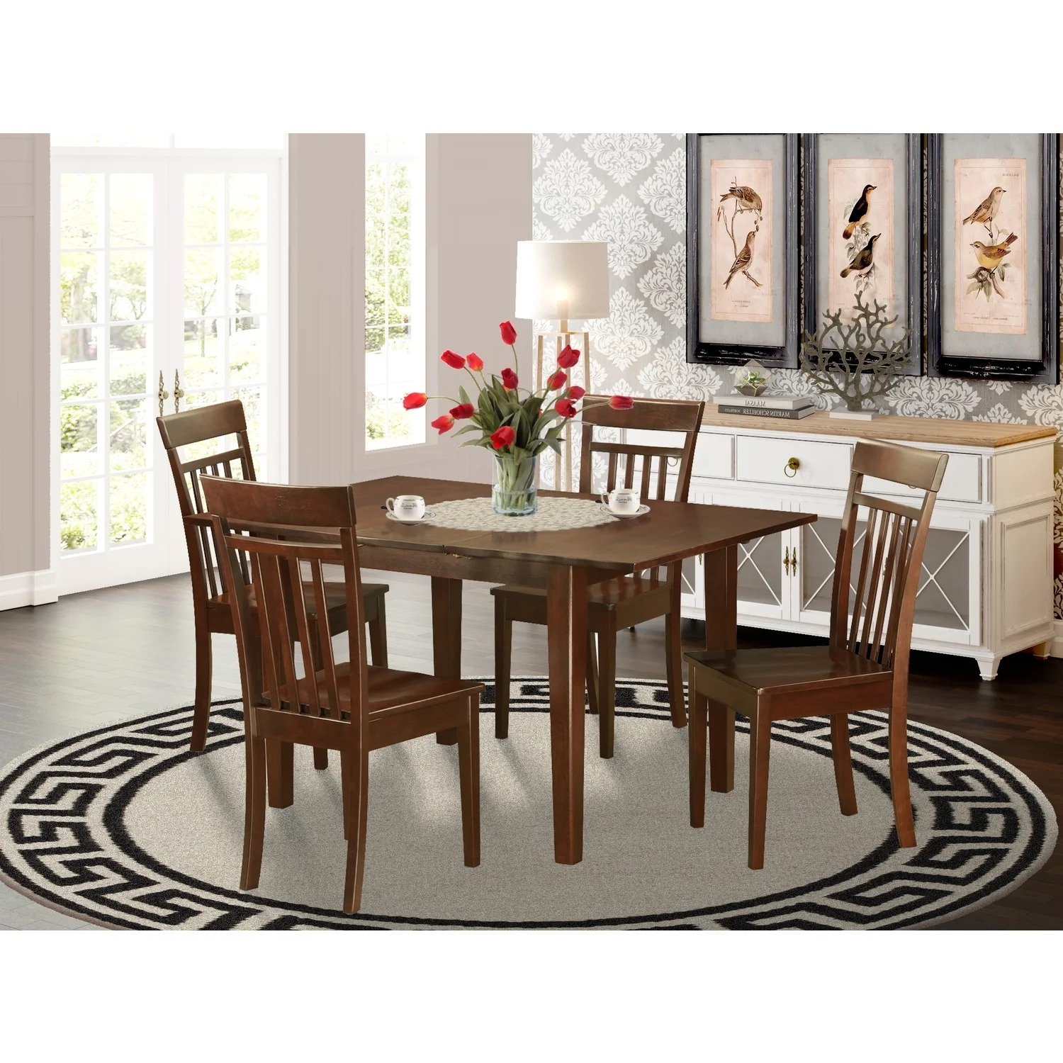 HomeStock Suburban Soiree 7 Pc Dinette Set For Small Spaces - Dinette Table With 6 Dining Chairs