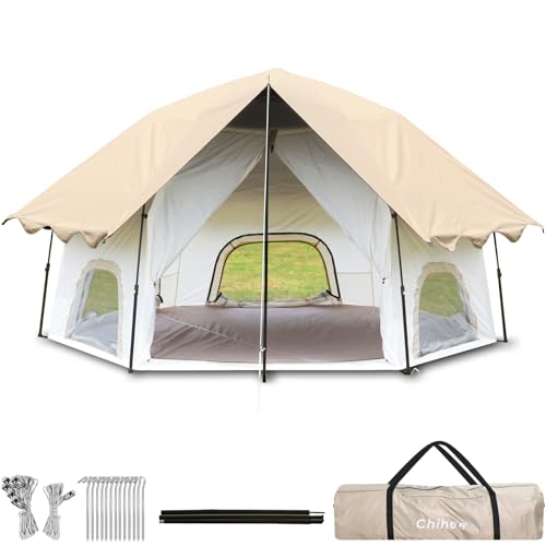 Chihee Camping Tents Pop-Up Stand-up Tent, Family Cabin Tent with Awning Porch 3-Person Outdoor Shelter with Screen Room Large Capacity