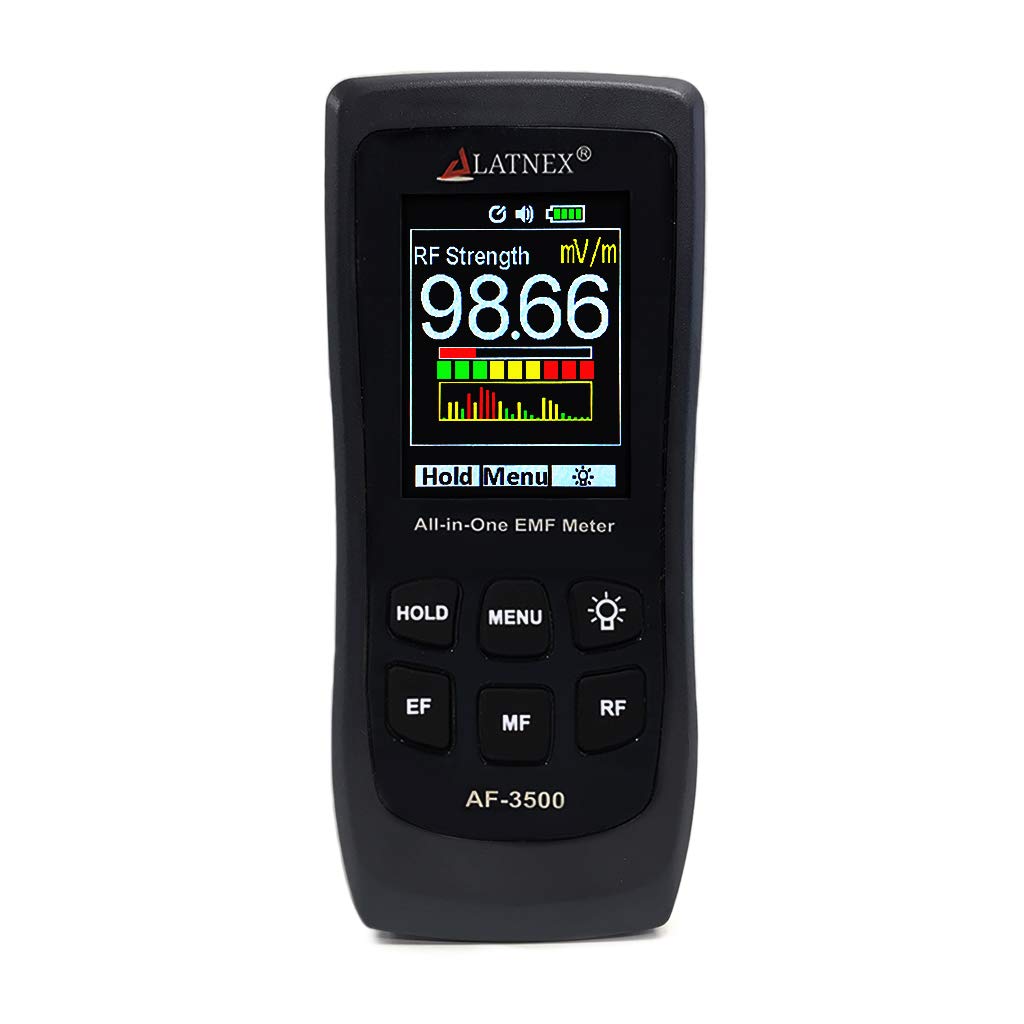 LATNEX AF-3500 EMF Meter RF Detector and Reader with Calibration Certificate - Measures RF and Microwaves