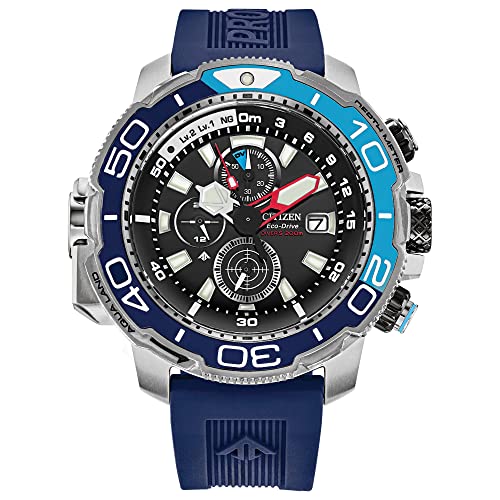 Citizen Men's Promaster Sea Aqualand Eco-Drive Watch, Polyurethane Strap, Chronograph, Date, 12/24 Hour Time, Power Reserve Indicator
