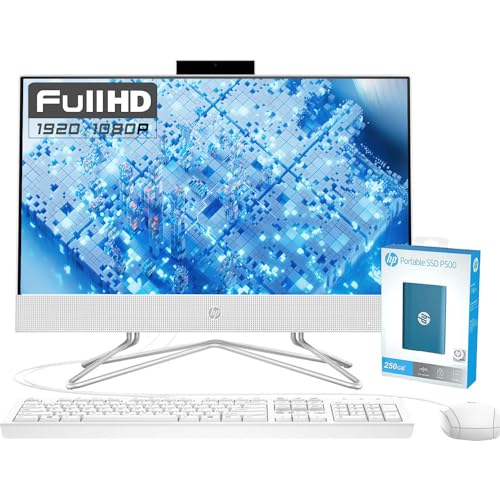 HP All-in-One Desktop Computer, 21.5" 1080P FHD Display, 32GB RAM, 1TB SSD, Intel Duel Core Celeron Processor, Webcam, WiFi, HDMI