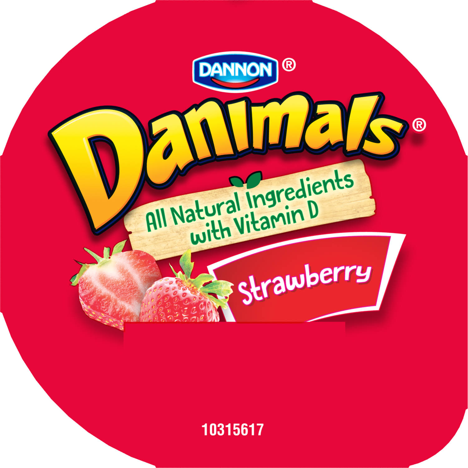 Danimals Strawberry Nonfat Yogurt, 4 Ounce Cup - 48 per CASE.