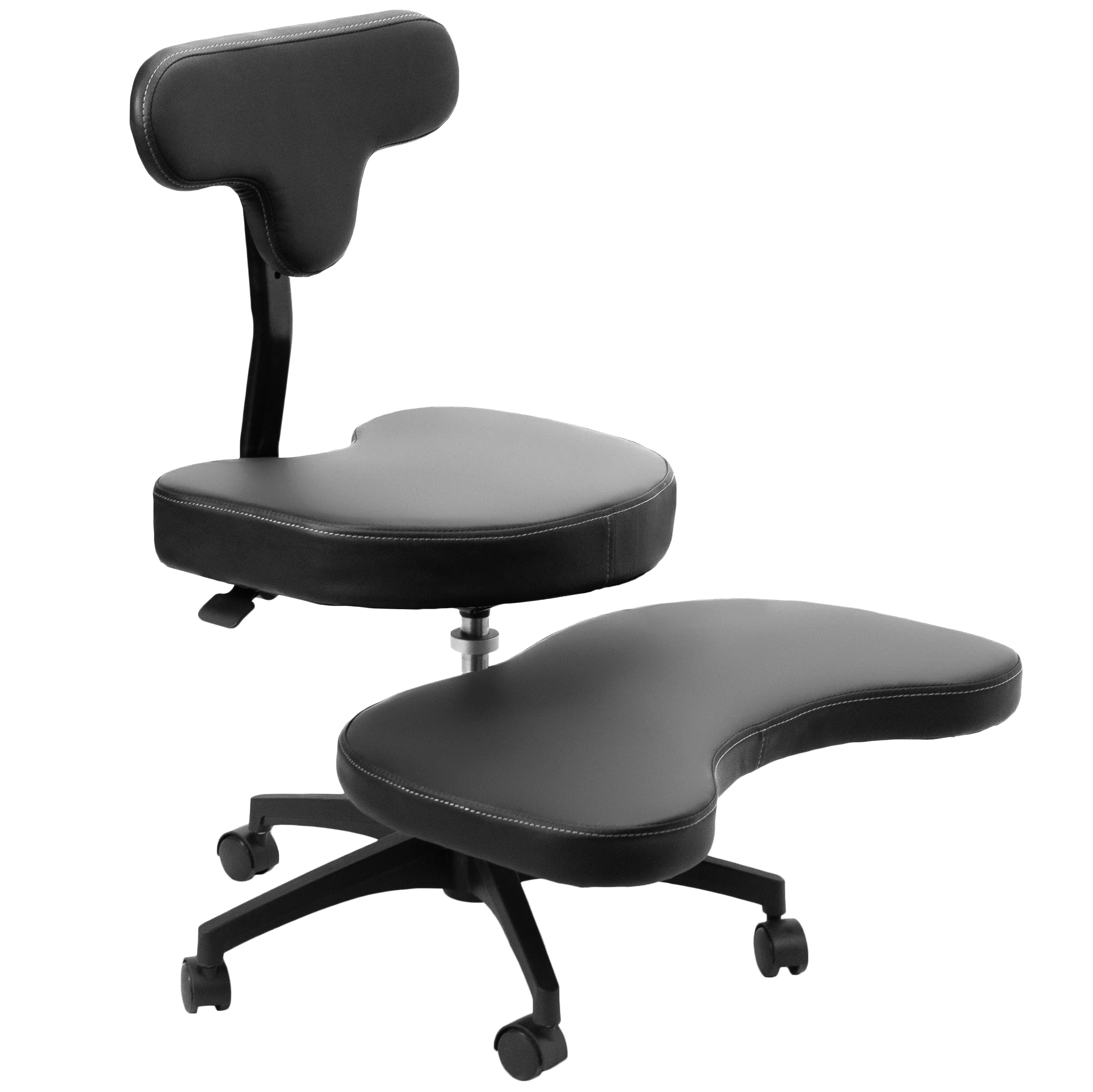 VIVO Black Ergonomic Cross Legged Swivel Chair, Adjustable Stool for Home and Office