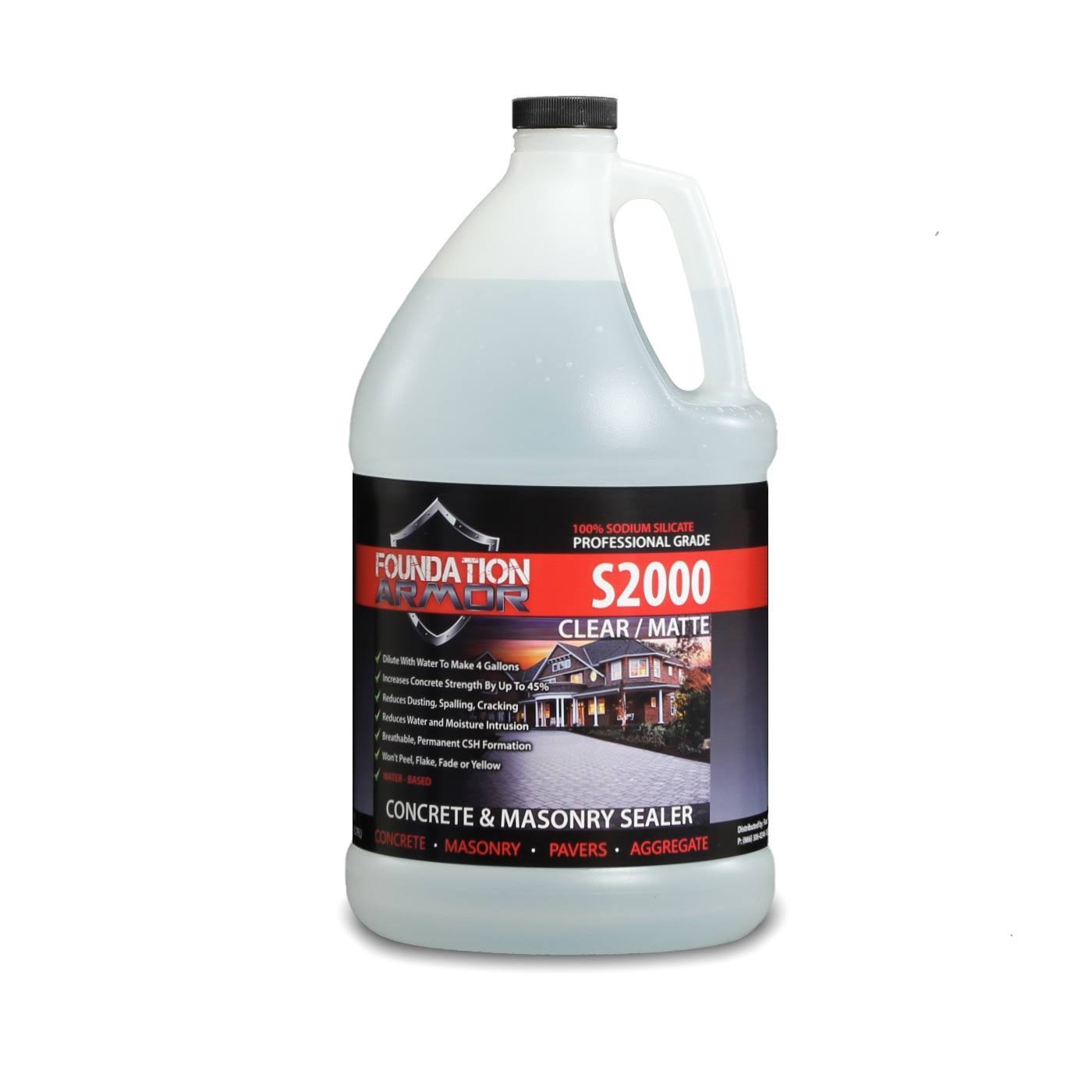 Foundation Armor Concrete Sealer, Hardener and Densifier 1 gal. Concentrated Sodium Silicate S2000
