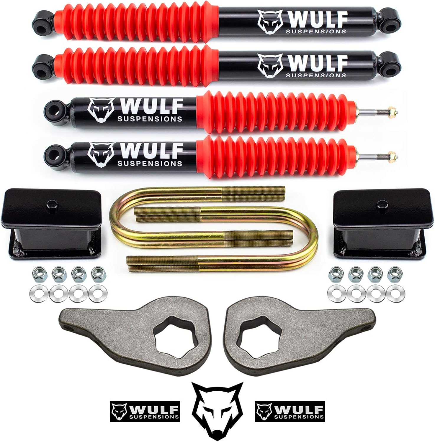 WULF 3" Front 3" Rear Lift Kit with Extended WULF Shocks compatible with 2002-2005 Dodge Ram 1500 4X4 with Torsion Bar Suspension