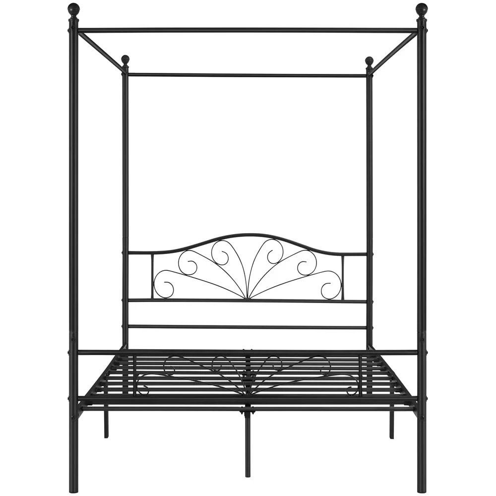 Yaheetech  Metal Canopy Bed Frame with Arched Headboard Four-poster Canopy Bed with Solid Slats Full