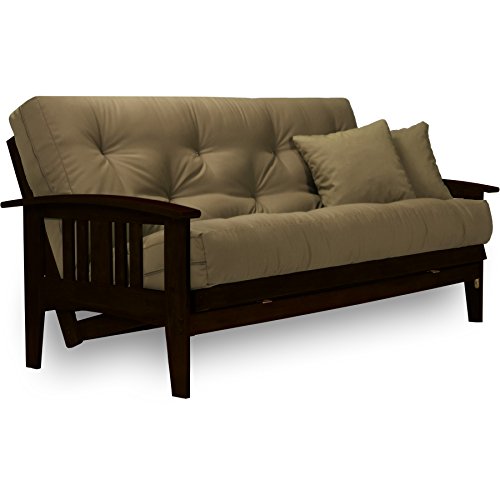Nirvana Futons Westfield Complete Futon Set - Espresso Finish (Warm Black) – Large Queen Size