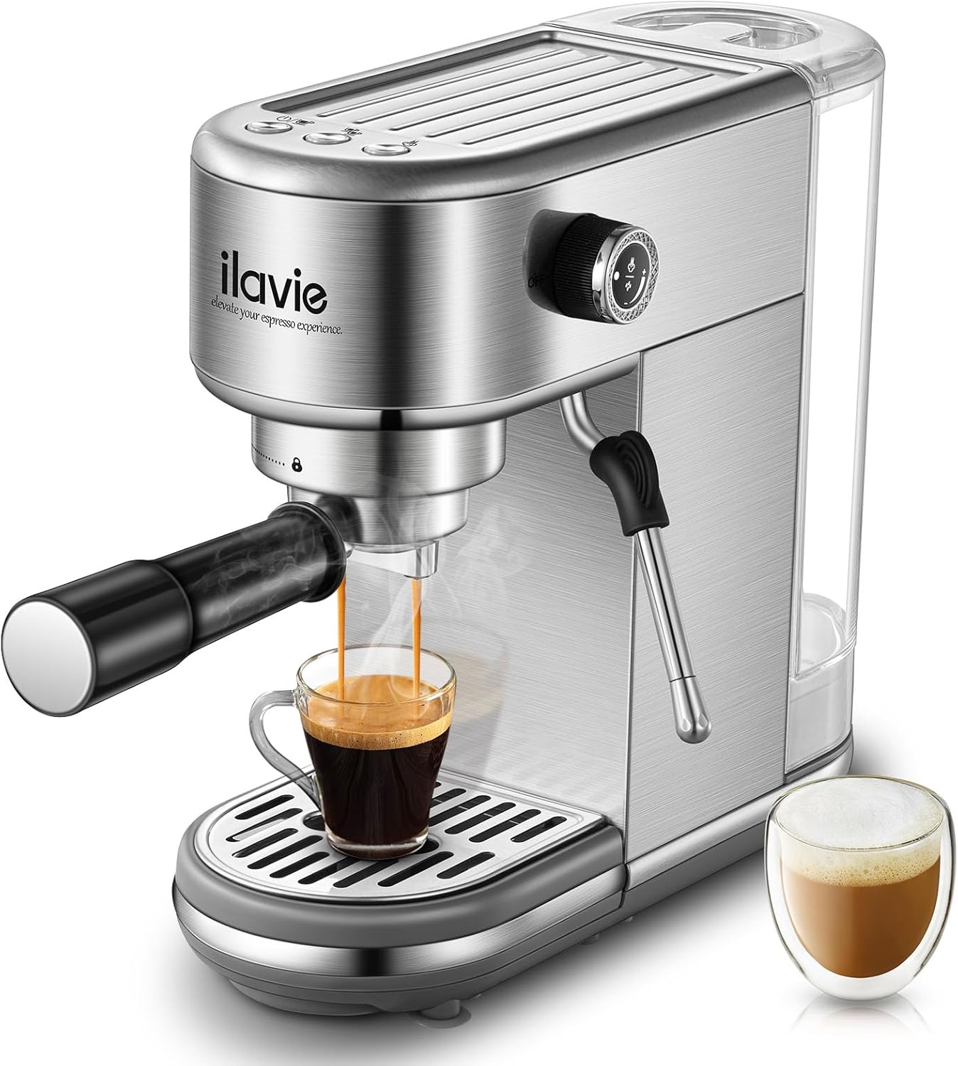 Espresso Coffee Machine for Home 20 Bar, Professional Compact Cappuccino Machine Maker for Latte, with 40oz Detachable Water Tank, 1350W Strong Power