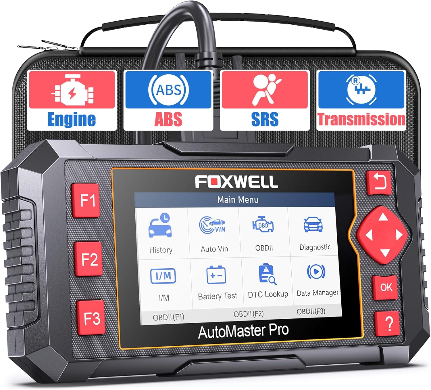 2024 Newest FOXWELL NT604 OBD2 Scanner ABS SRS, Check Engine Code Reader with Airbag Scanner