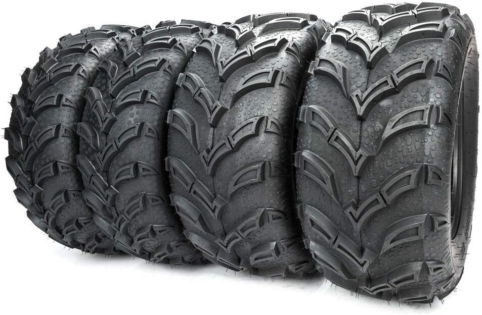 SUNROAD Set of 4 All Terrain ATV UTV Tires 25x8-12 Front & 25x10-12 Rear 6PR Mud