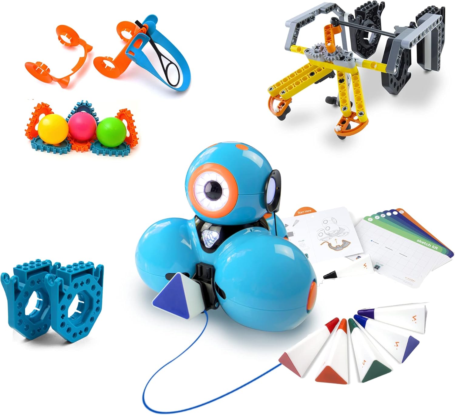 Wonder Workshop Dash Robot Wonder Pack – Coding Educational Bundle for Kids 6+ – Free STEM Apps with Instructional Videos - Launcher Toy