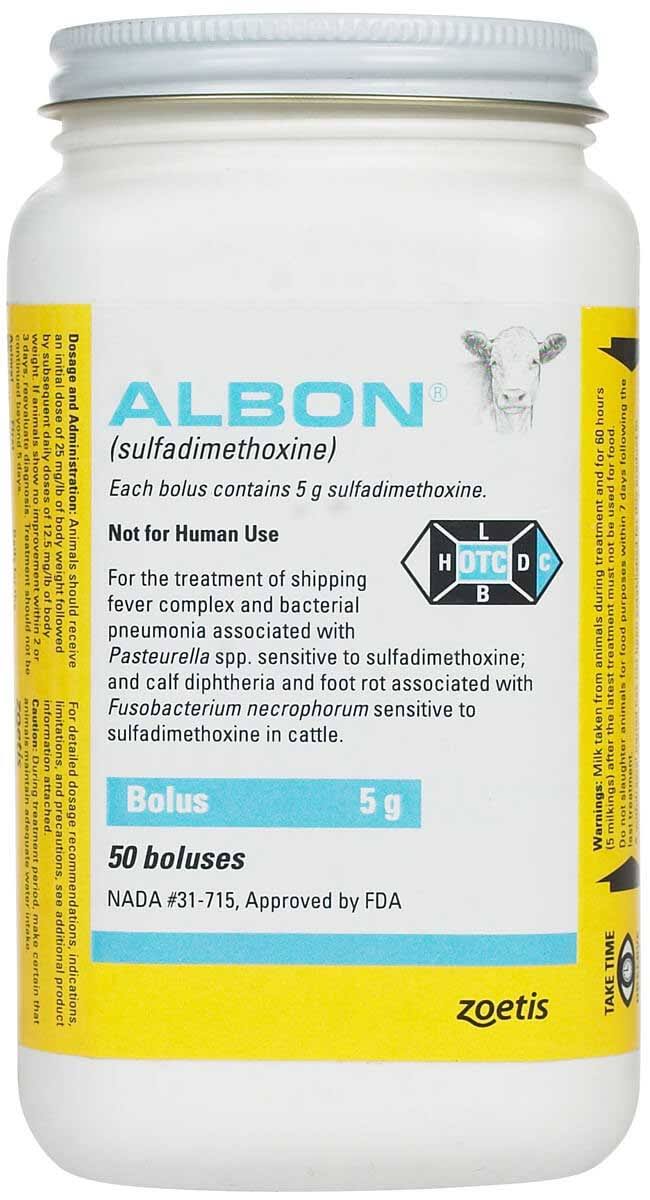 Albon Boluses for Cattle - 50 count