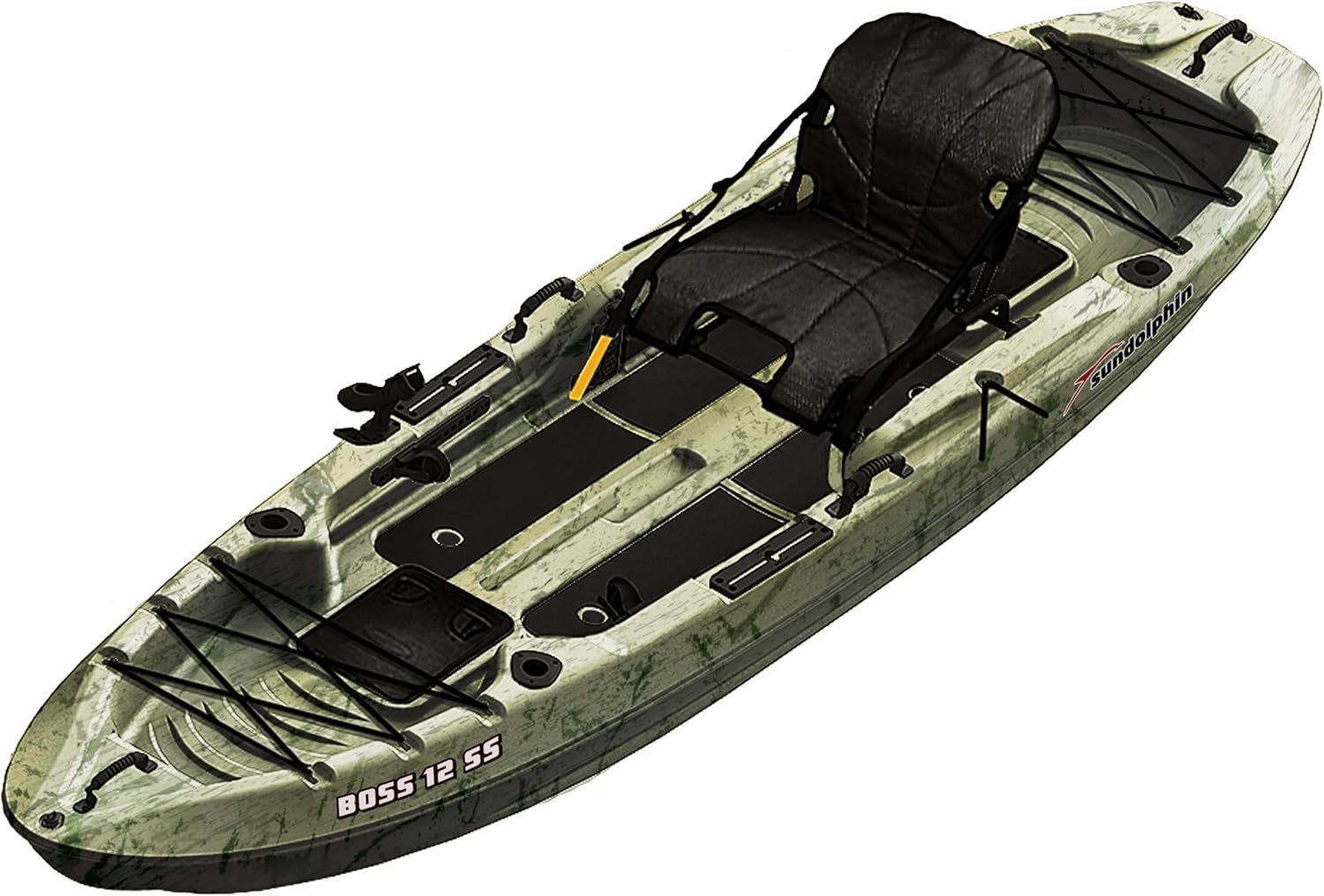Boss 10 SS Fishing Kayak - Sit On Top Fishing Kayak - One Person Angler Kayak - 3 Fishing Rod Holders - Fishing Gear Tracks - Includes Paddle