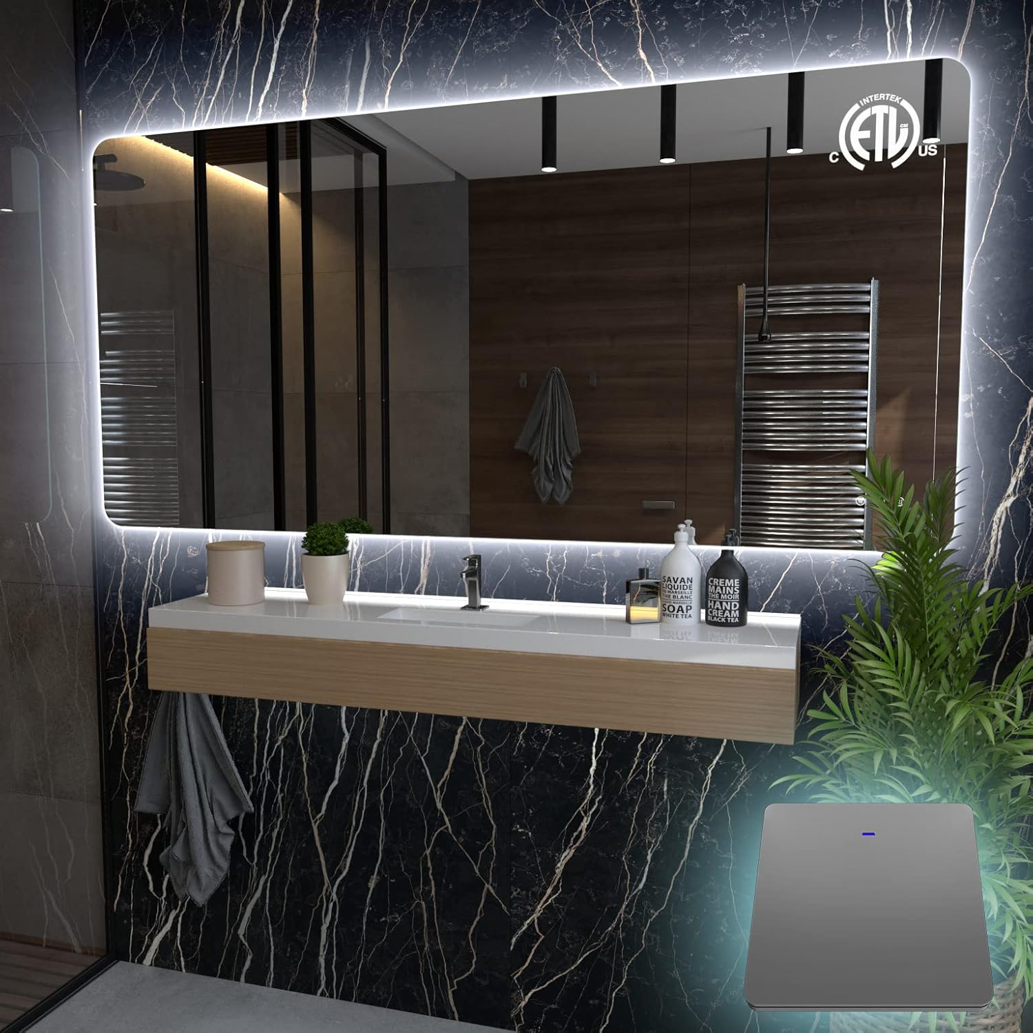 KRISTALLUM Bathroom Mirror with Lights