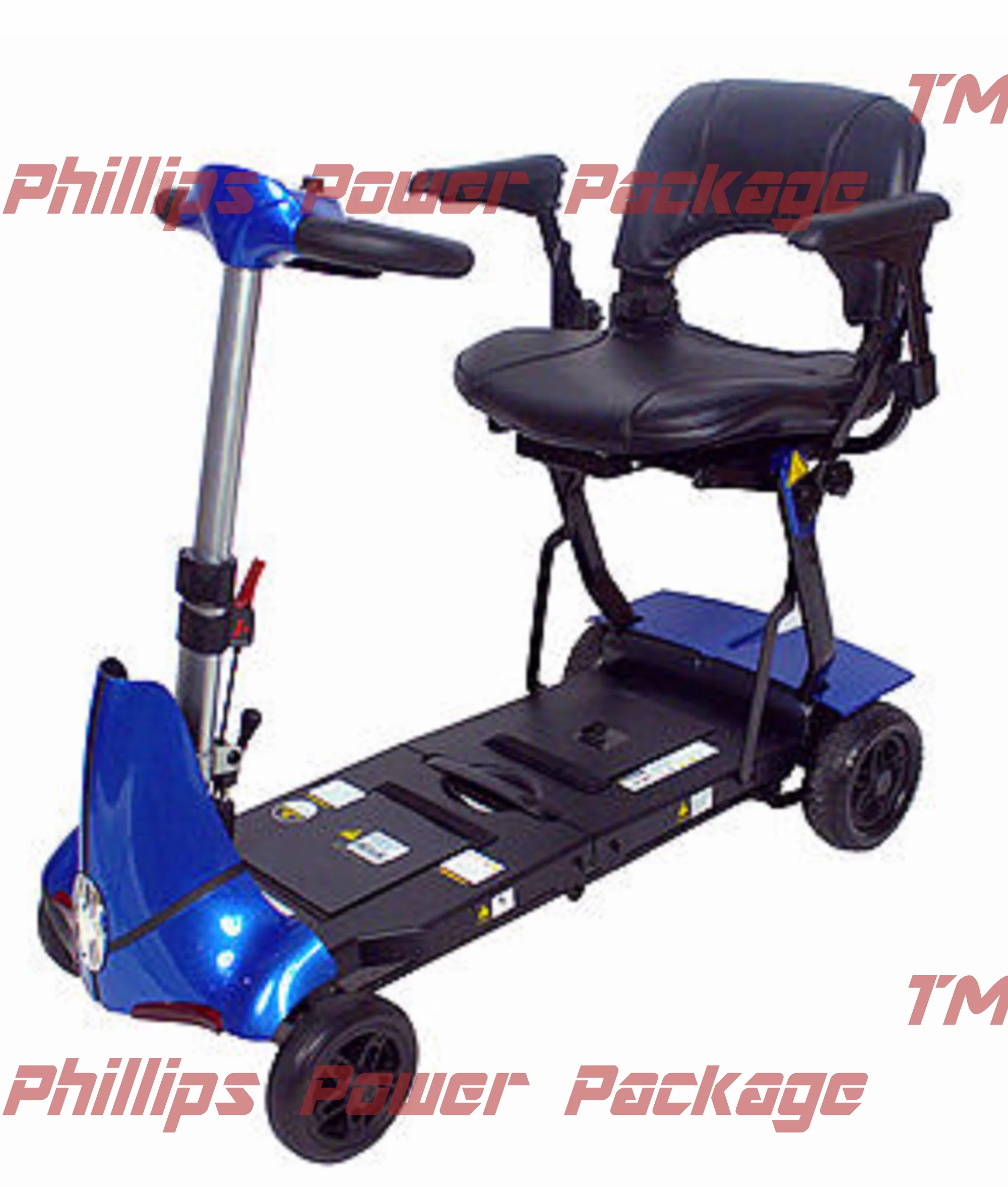 Solax Mobility - Mobie Plus - Folding Travel Scooter - 4-Wheel - Blue - Curated Treasures Market