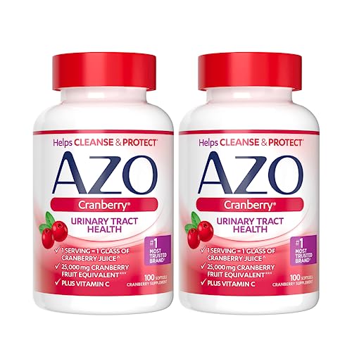 AZO Cranberry Urinary Tract Health Supplement, 1 Serving : 1 Glass of Cranberry Juice, Sugar Free Cranberry Pills, Non-GMO, 3 Month Supply