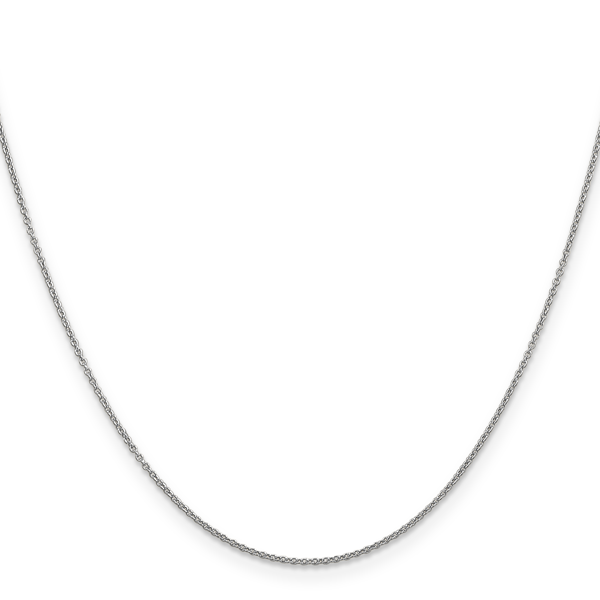 Carat in Karats 14K White Gold Ultra-thin Cable With Spring Ring Clasp Chain Necklace (16 Inches x 0.9mm)