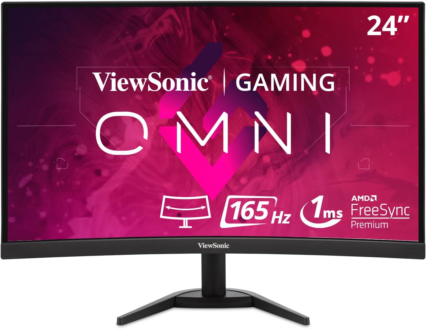 ViewSonic OMNI VX2768-2KPC-MHD 27 Inch Curved 1440p 1ms 144Hz Gaming Monitor with FreeSync Premium, Eye Care, HDMI and Display Port