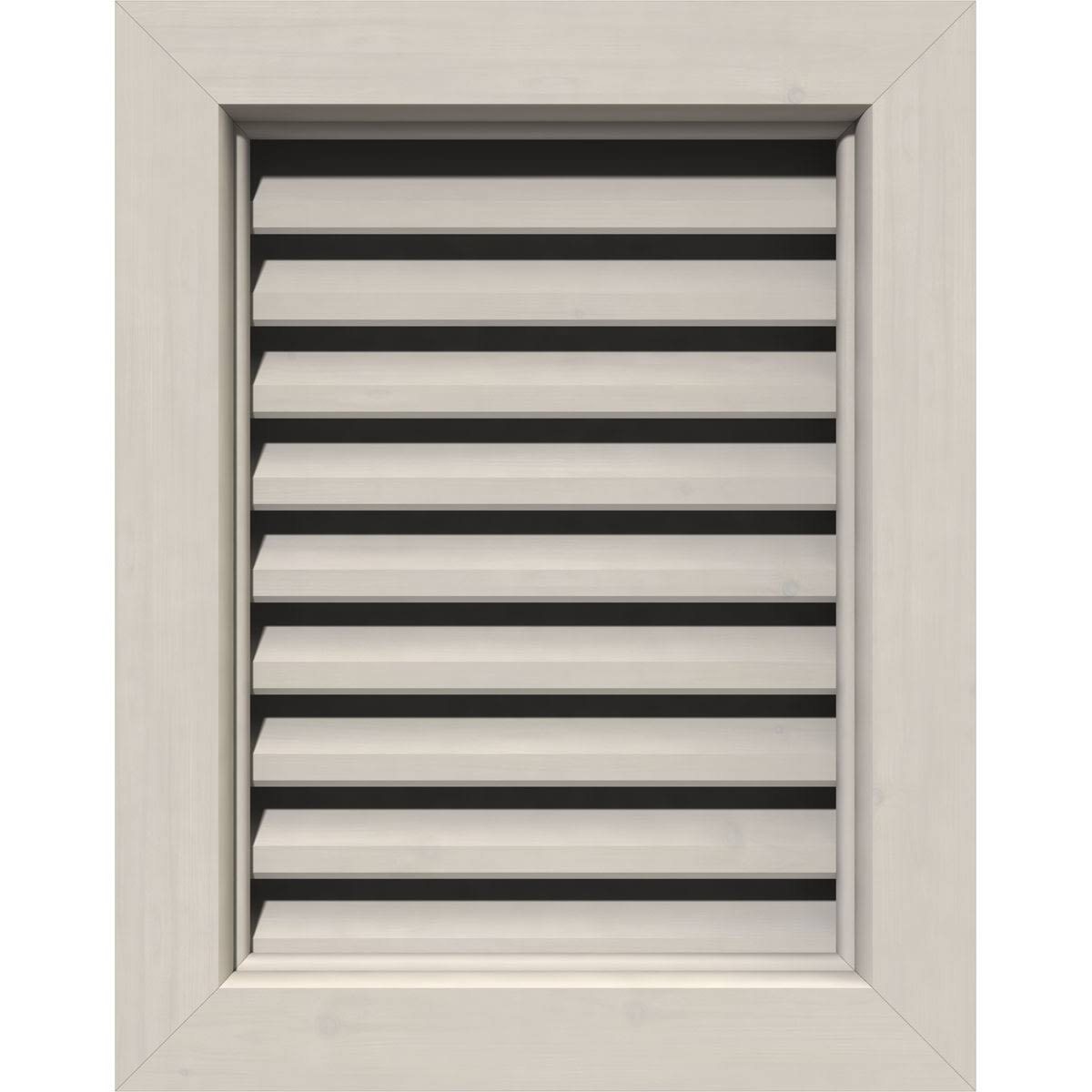 18 inchw x 20 inchh Vertical Gable Vent (23 inchw x 25 inchh Frame Size): Primed, Functional, Smooth Western Red Cedar Gable Ven