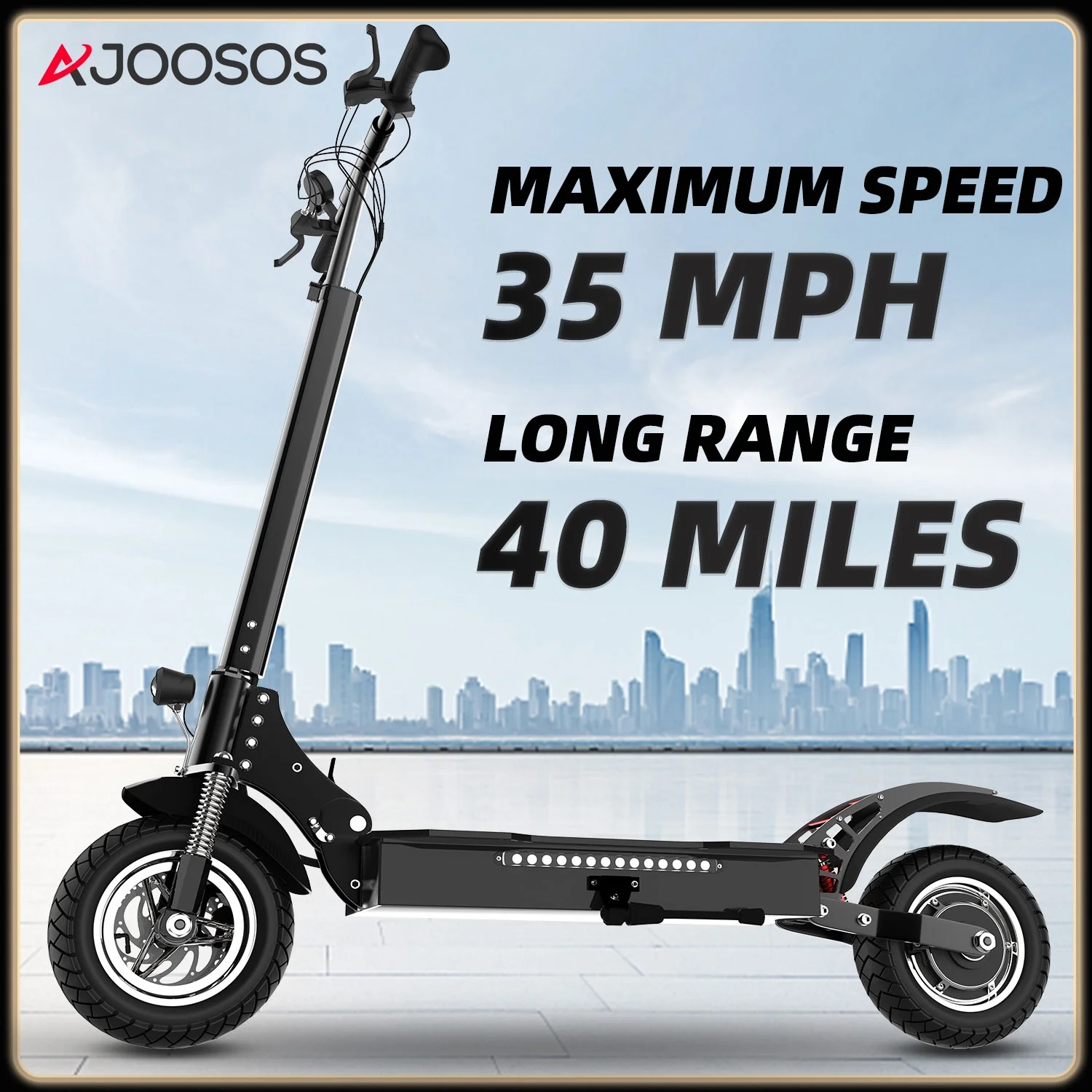 AJOOSOS X750 Electric Scooter Adults, 1300W Motor, up to 40 Miles & 35 mph, 10" Pneumatic Tire, 300 Lbs Max Load, Foldable Electric Scooter