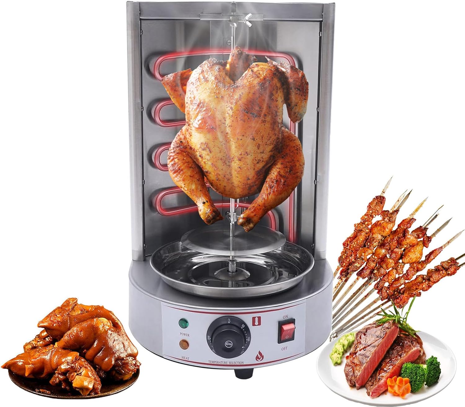 Vertical Chicken Rotisserie Oven, 3000W Electric Shawarma Grill Machine