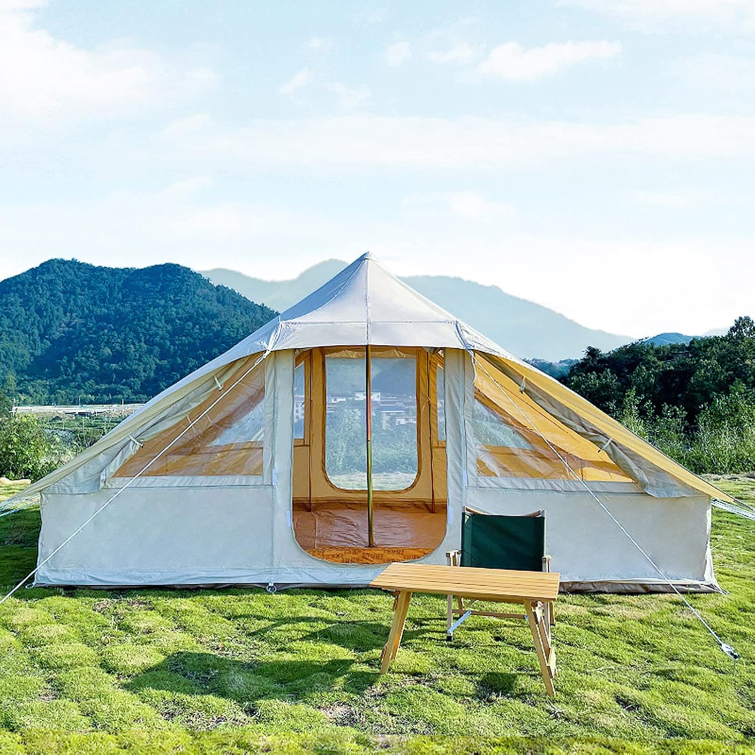 Outdoor Camping Tent, Double Door Hut Tent, Family Camping Tent Camp Hotel Tent
