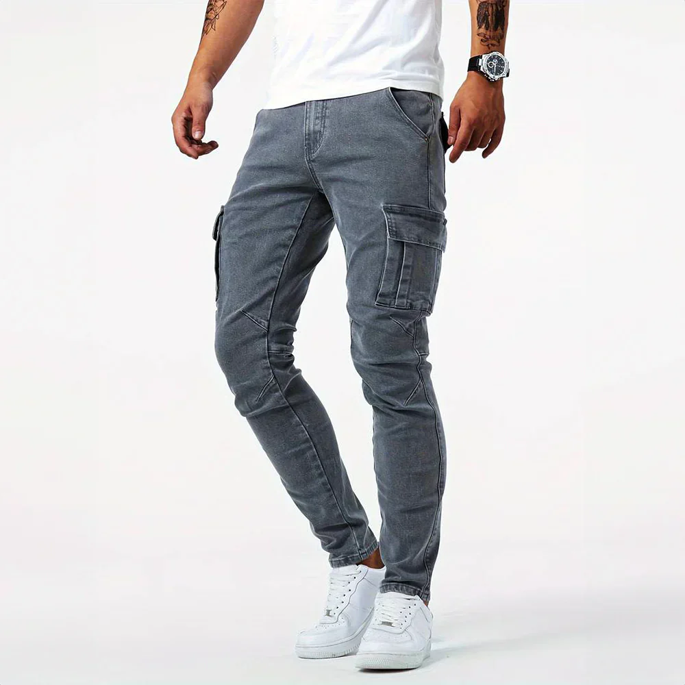 Gavin™ | Elastic Cargo Denim Pants