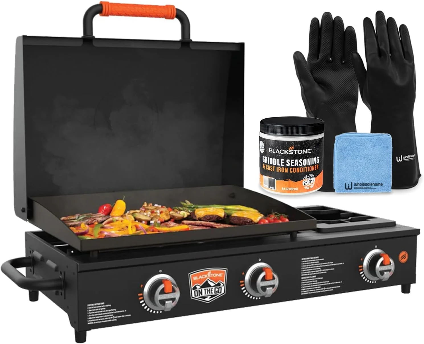22 inch Blackstone Griddle with Hood and Side Burner