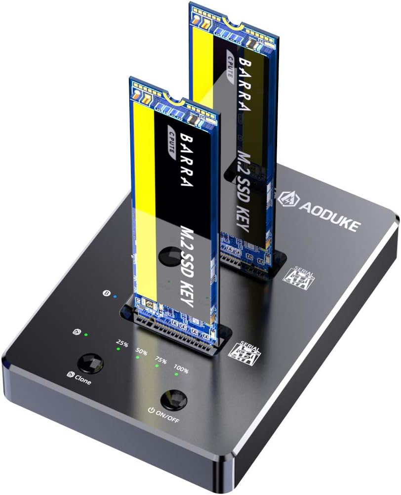 AOJUE Aluminium Dual-Bay M.2 SATA Docking Station