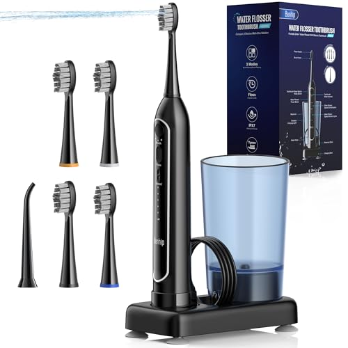 Water Flosser with Electric Toothbrush &ndash; 3 Sonic Toothbrush Modes & 5 Water Flossing Pressure &ndash