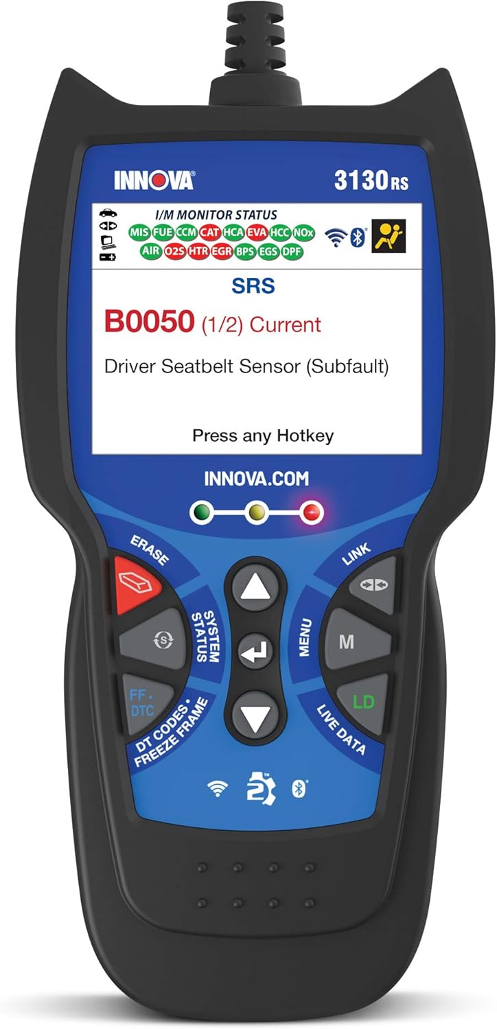 Innova 3130RS OBD2 Scanner/Car Code Reader with ABS, SRS, Live Data, Service Light Reset, and Network Scan
