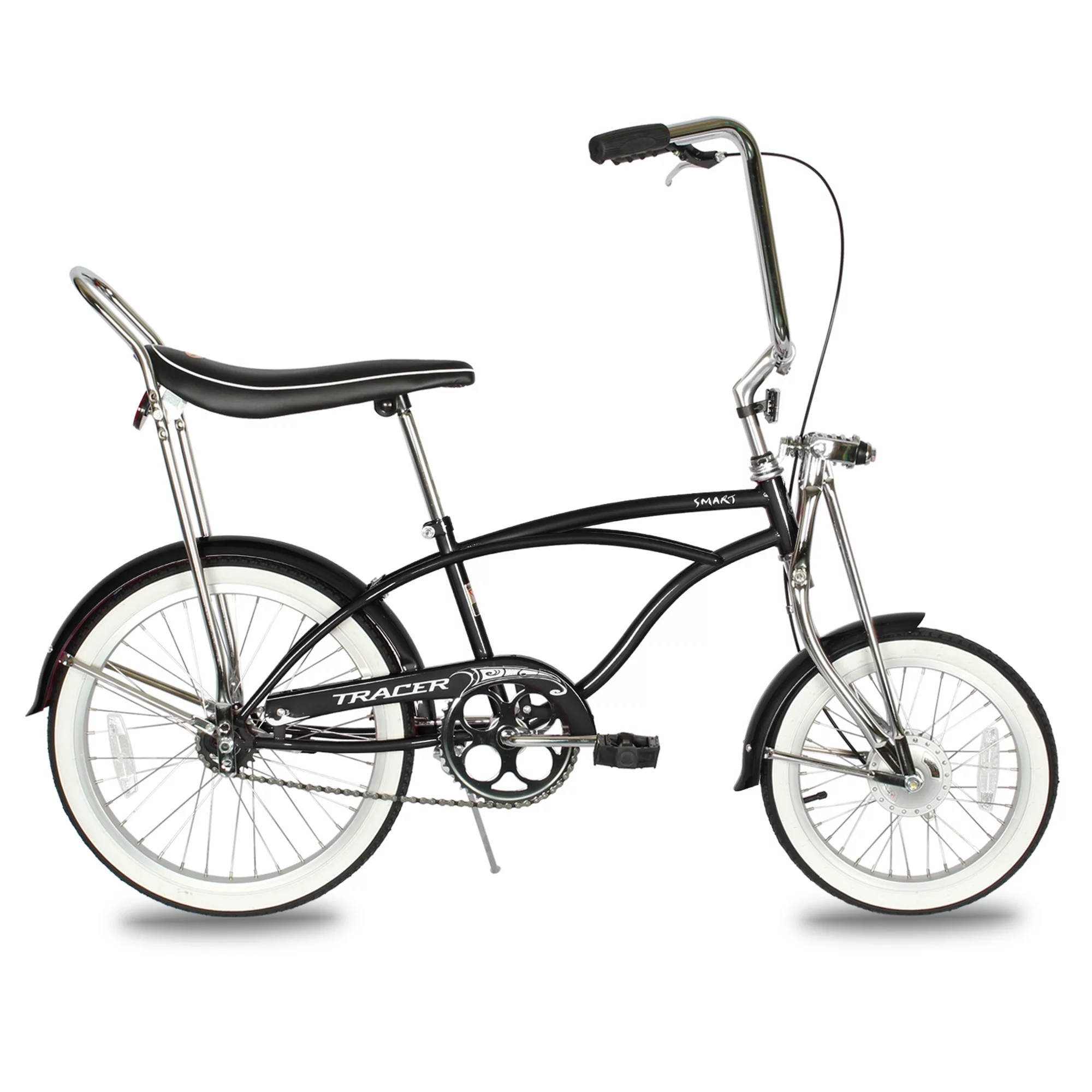 Tracer Smart Classic Beach Cruiser Bike, City Bike, Lowrider Springer Fork Bike Retro Banana Seat,High Rise Handlebar, Coaster Brakes, 20 inch Wheels