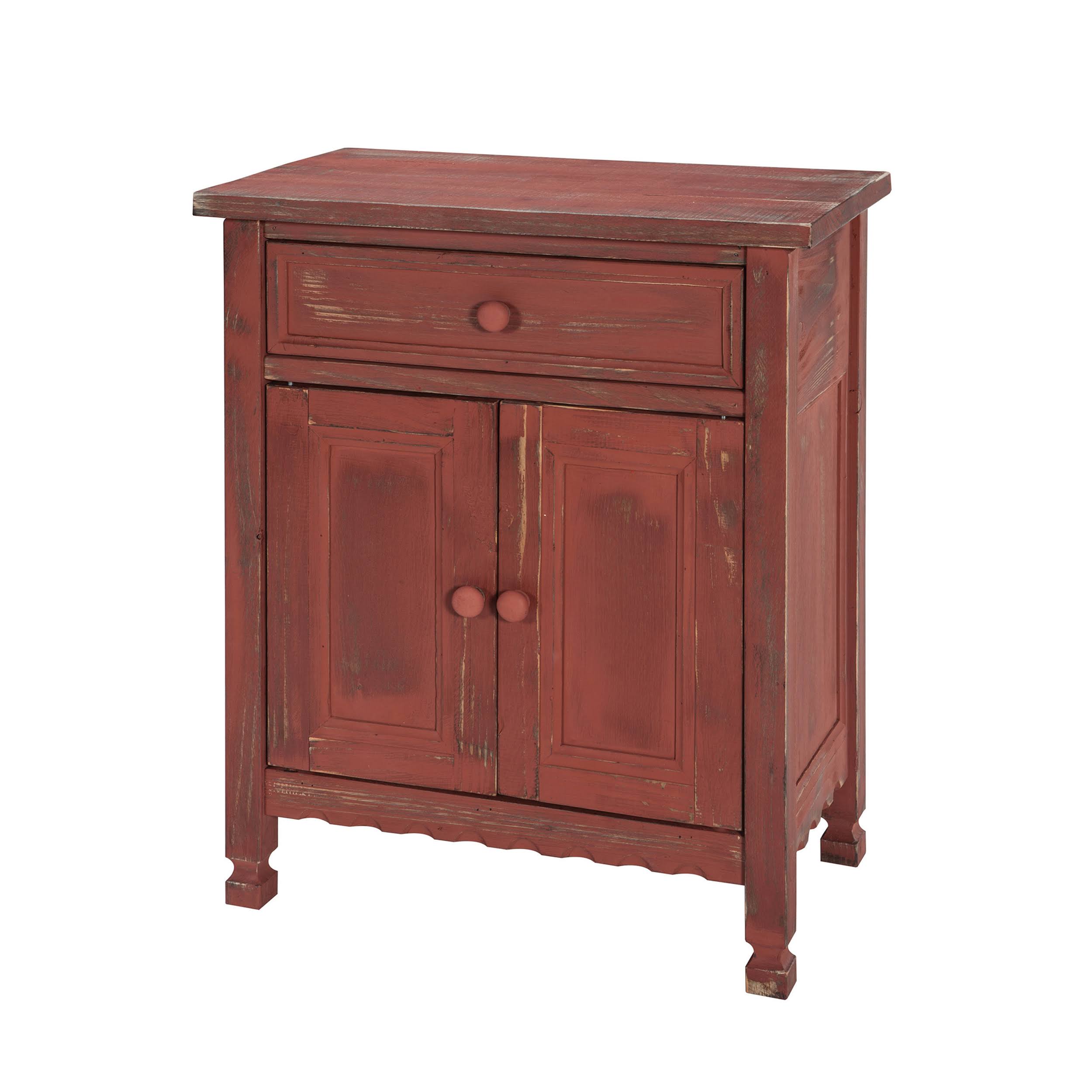 Alaterre Furniture Country Cottage Accent Cabinet Red Antique