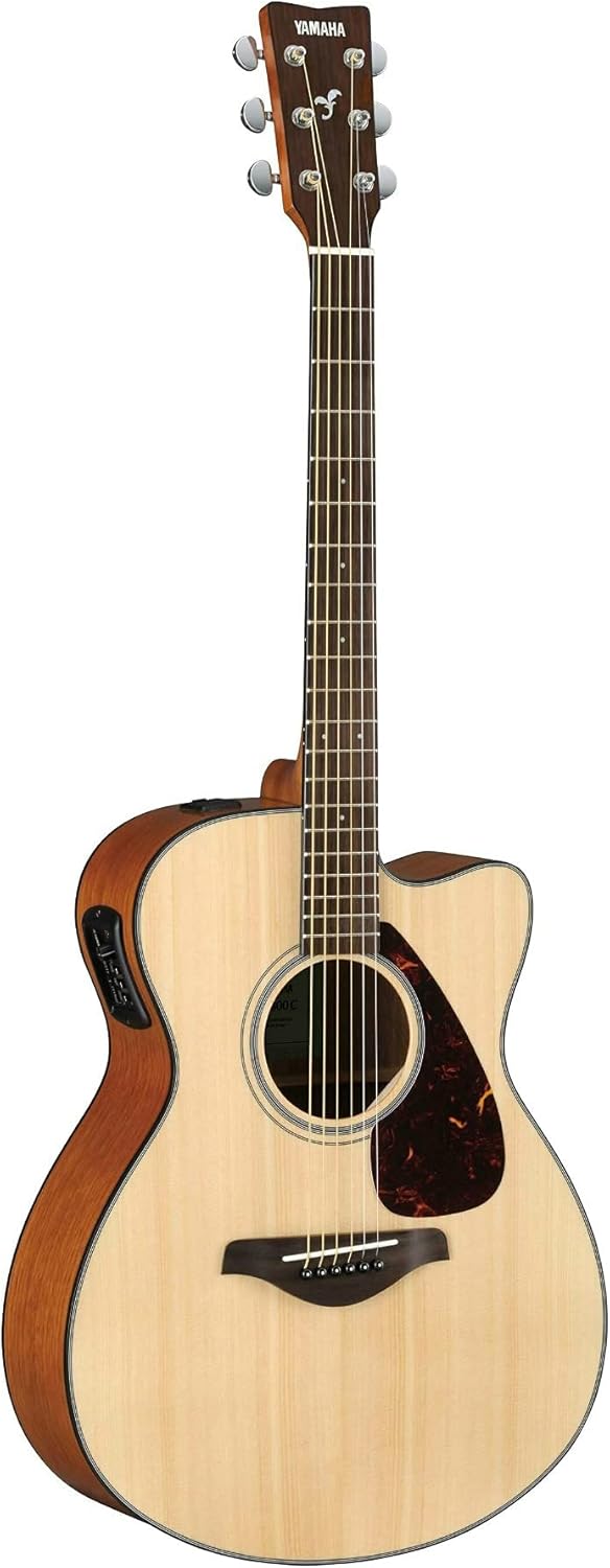 Yamaha FSX800C Small Body Solid Top Cutaway Acoustic-Electric Guitar, Natural