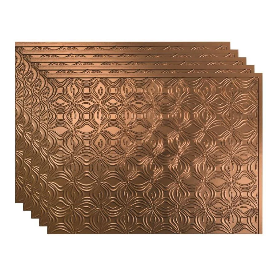 Fasade 18in x 24in Lotus Oil Rubbed Bronze Backsplash Panel (5 Pack)