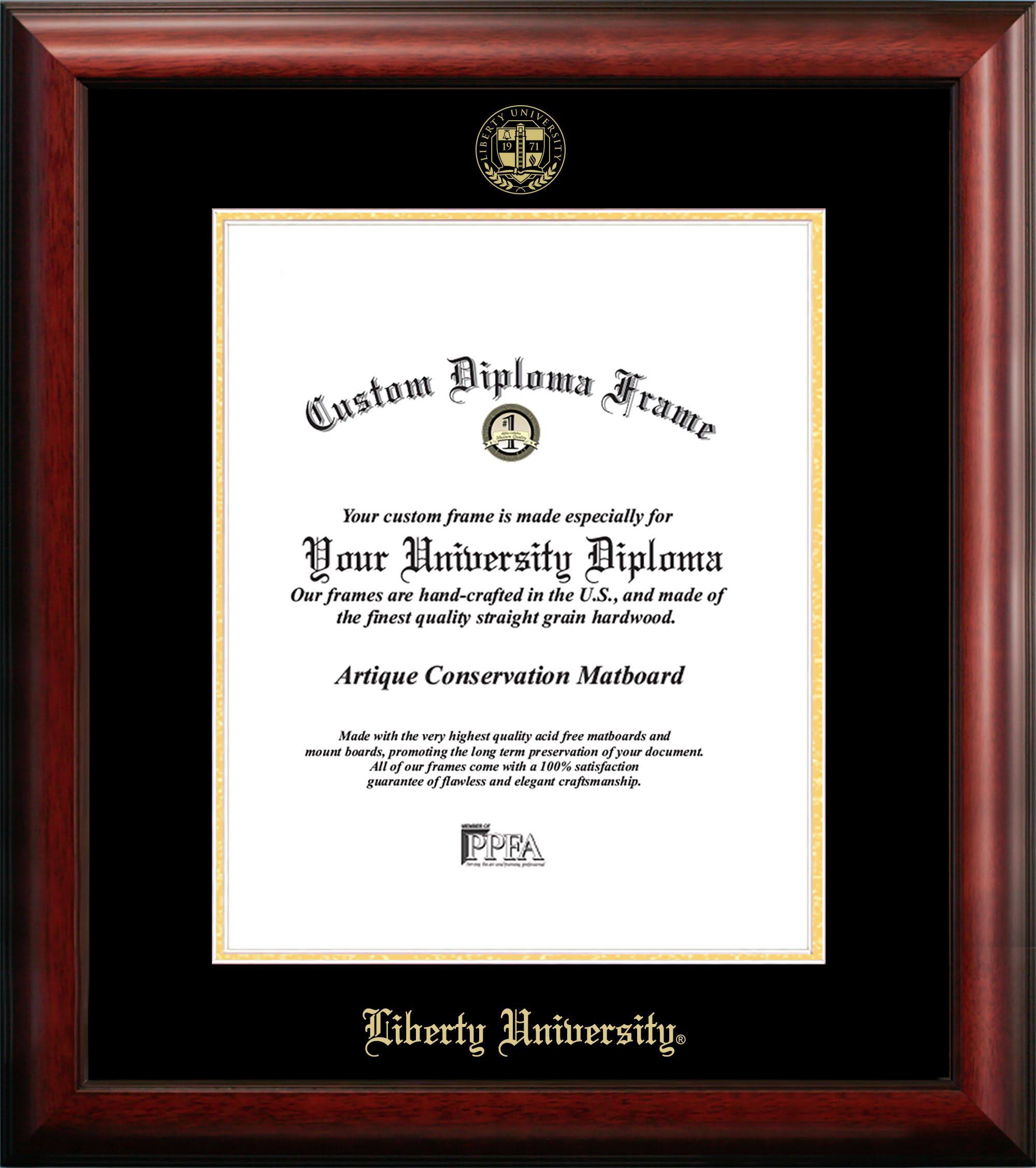 Campus Images Liberty University 14W x 17H Gold Embossed Diploma Frame