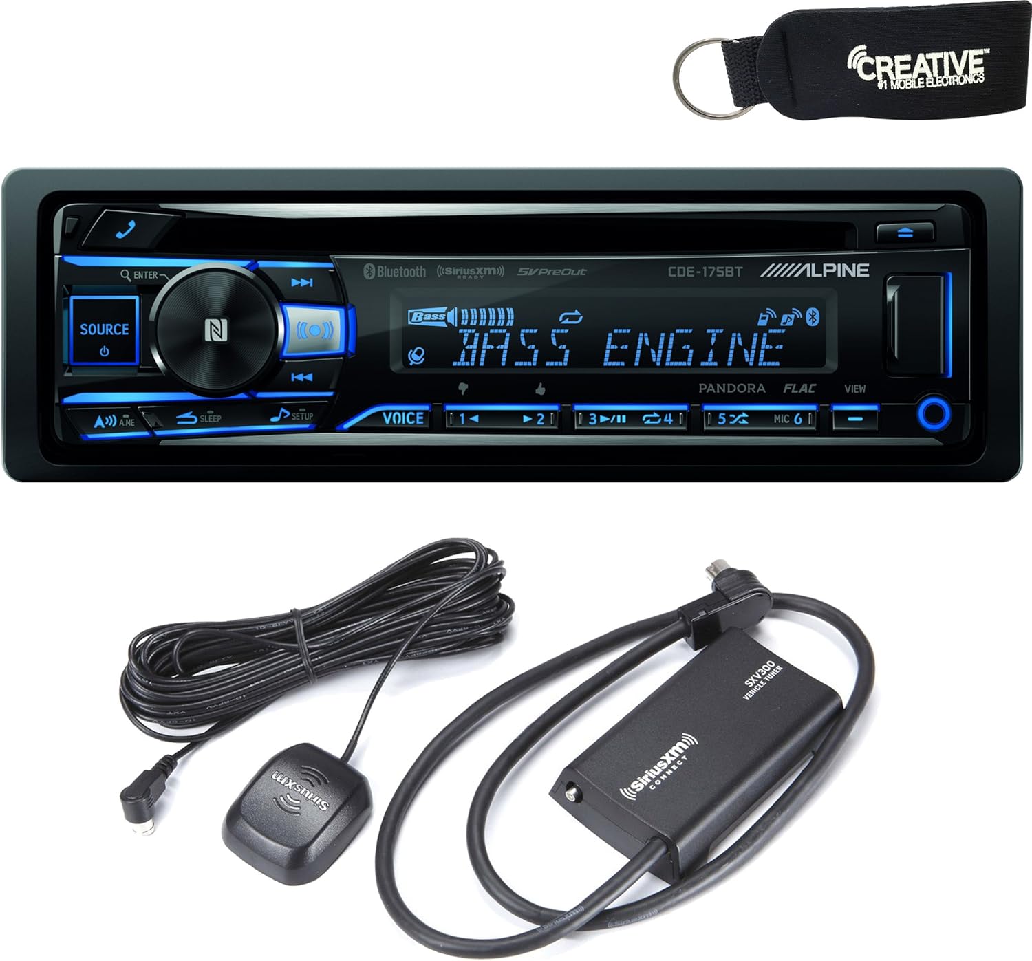 Alpine CDE-175BT CD Receiver with NFC & Bluetooth® Wireless Technology - Includes SXV300 SiriusXM Satellite Radio Tuner