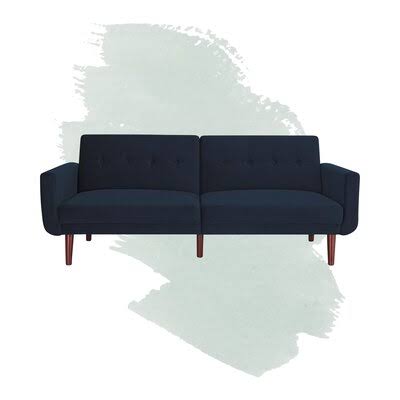 Jordynn Twin 78.5x22 Wide Convertible Sofa Wade Logan Fabric: Blue Velvet