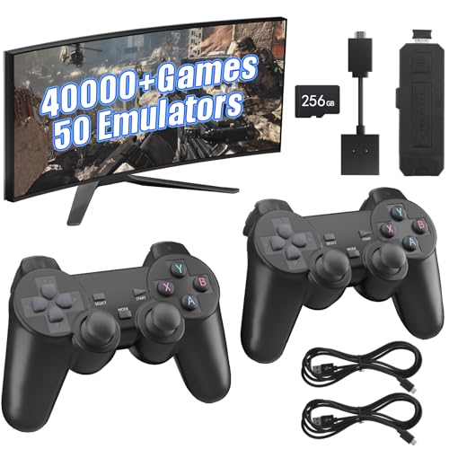 40000 Games in 1 Wireless Retro Game Console,Retro Game Stick,40000 Classic Games,50＋Mainstream Emulator,Built-in 256G TF Card,4K HDMI Output