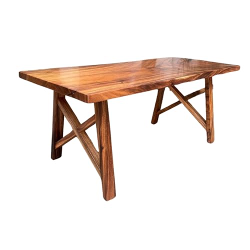Custom Made Solid Wood Dining Table, Handmade Artistry, Live Edge Gaming Table, Suar Wood Table, Acacia Wood Table, Office Table