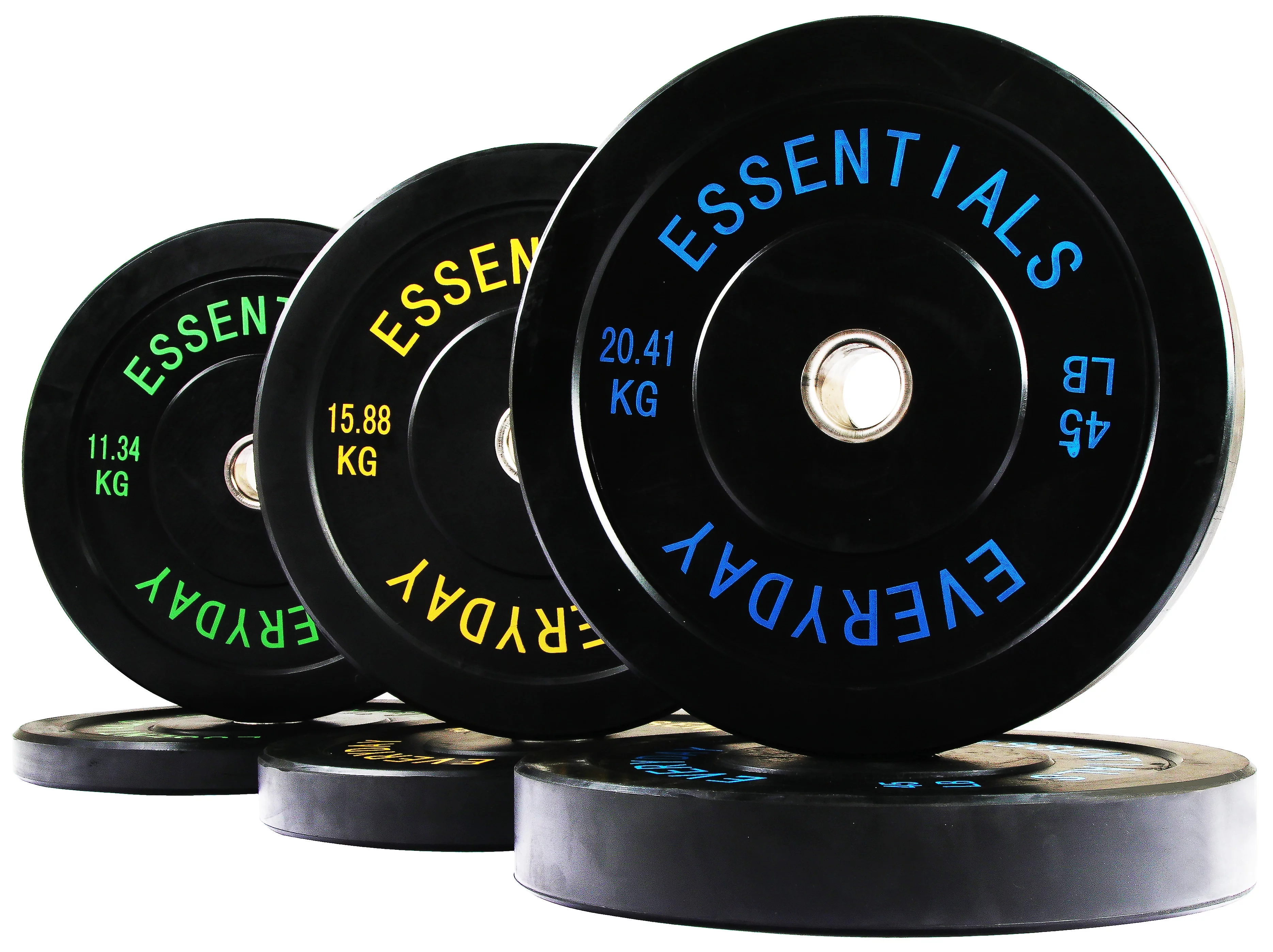 BalanceFrom Olympic Bumper Plate Weight Plate with Steel Hub, Black, 210 lbs Set